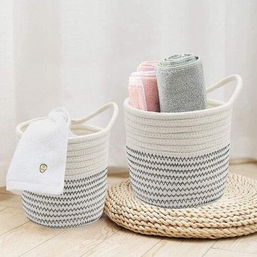 Rattan Cotton Rope Hanging Basket Green Plant Hanging Basket Nordic Style Flower Pot rattan basket