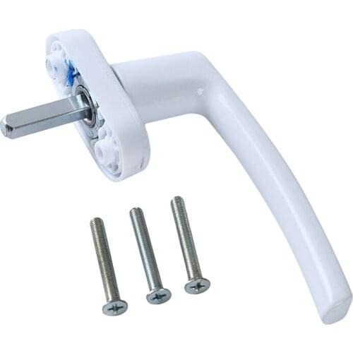 Universal Door Handle White Aluminum Alloy Window Handle With Locks Key Locking For Double Glazing White Door Turning