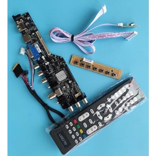 Kit For LTN156AT02-D04 WLED DVB-T remote 1366X768 Signal controller board VGA LED HDMI digital 40pin TV LVDS USB