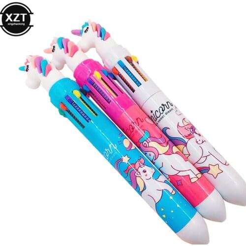 Dream Unicorn 10 Colors Chunky Ballpoint Pen School Office Supply Gift Stationery Papelaria Escolar
