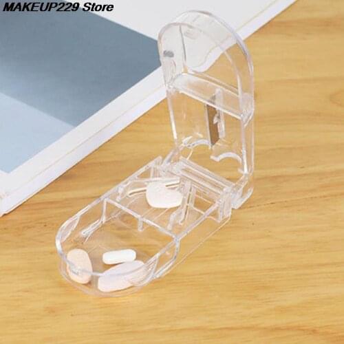 Mini Portable Pill Cutter Medicine Box Pill Crusher Grinder Splitter Tablet Cutter Divider Storage Case Pill Box Pill Cases 9*4
