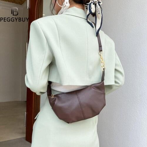 Fashion Folds Design Small PU Leather Crossbody Bags For Women 2021 Summer Trend Female Branded Chain Shoulder Handbags And Purs