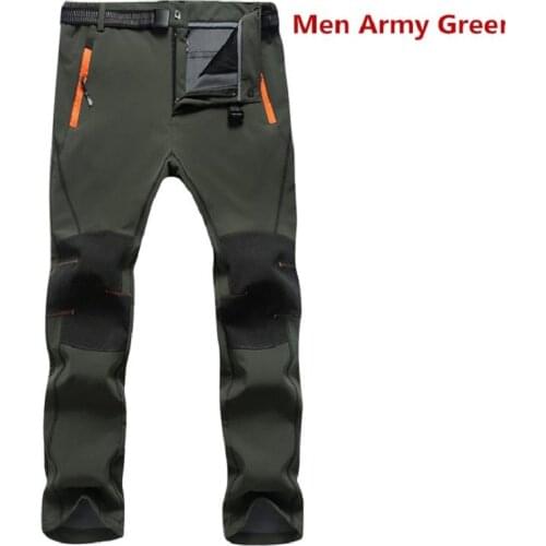 Mens Winter Stretch Casual Pants Men Warm Fleece Lining Sweatpants Waterproof Trousers Mens Shark Skin Softshell Cargo Pants