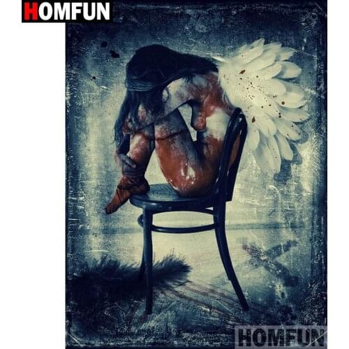 HOMFUN Full Square/Round Drill 5D DIY Diamond Painting "Beauty character" Embroidery Cross Stitch 5D Home Decor Gift A17819