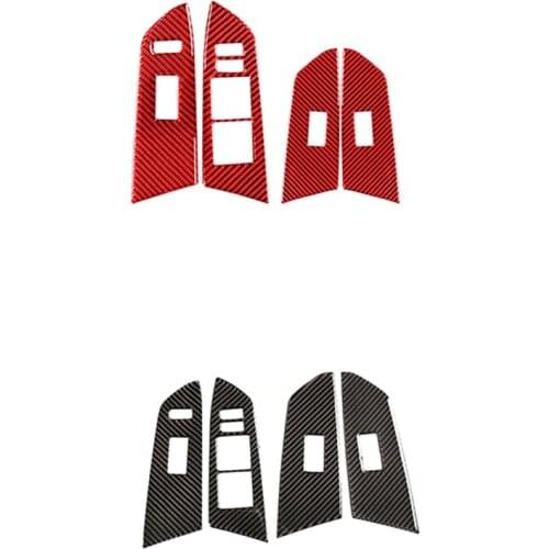 Carbon Fiber Car Window Lift Switch Cover Panel Trim Sticker for Toyota - 2014-2021