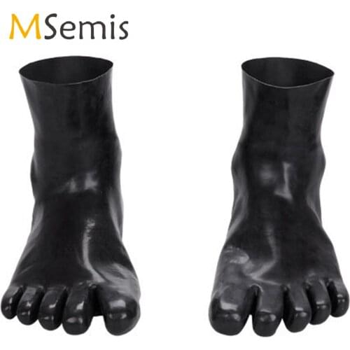 1 Pair Mens Womens Toe Socks Sex Cosplay Costumes Ankle High Latex Short Ankle Sock Club Stage Performance Halloween Accessories