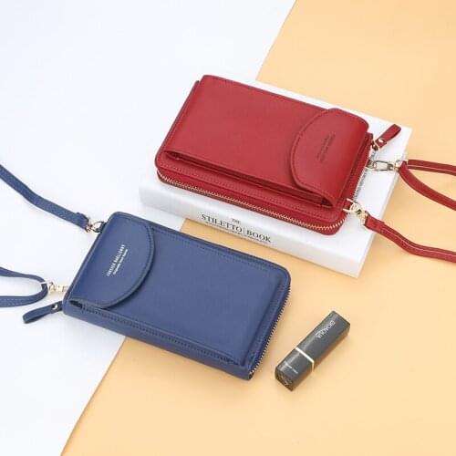2020 New Women Long Wallet Shoulder Bag PU Leather Wallets Zipper Coin Phone Pocket Card Holder Girls Fashion Standard Purses