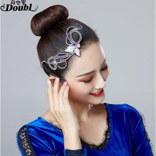 New Dancing Headwear Costume Ballroom Latin Dance Headdress Waltz Tango Foxtrot Headwear Austrian Drill