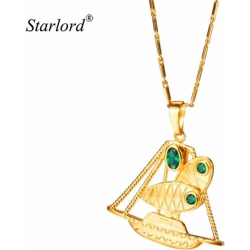 Lakatoi Necklace Pendant Gold Color Crab Claw Sail Neckalce Papua New Guinea Jewelry Lakatoi Charm Necklace P2899K