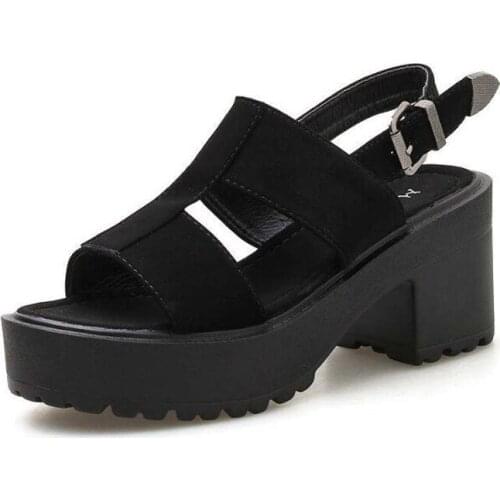 Womens dressy sandals high heel sneakers Shoes gladiator sandals for Women platform punk shoes Women block heels LJA755-1