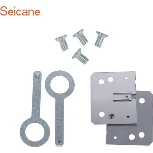 Seicane Cheap Universal Panel Installation Metal Silver Mounting Brackets for Car DVD Radio with Disassembly Keys Screws