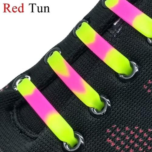 12pcs/lot New Colorful Silicone Elastic Shoelaces No Tie Shoelace for Men Women Lacing Rubber