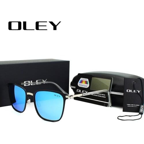 OLEY Unisex Retro Sunglasses Polarized Lens Vintage Sun Glasses For Men/Women High-grade alloy frame Transparent legs Goggles