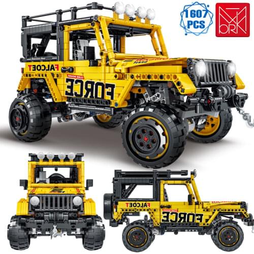 Technical Ideas Off-road Sport Car Assembly Building Blocks Moc Expert Jeep Vehicle SUV Bricks Toys for Boys Birthday Gifts