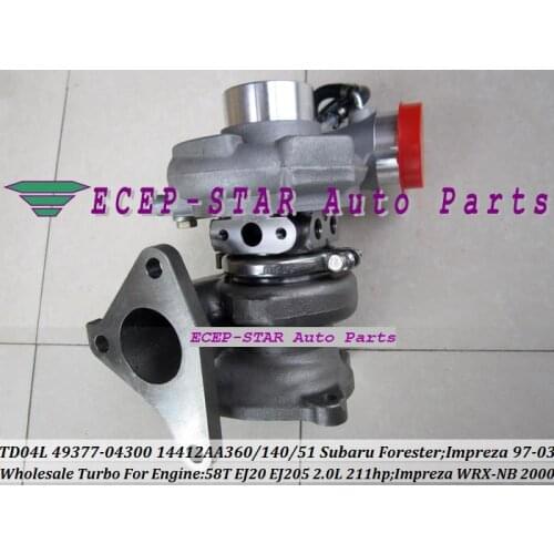 Free Ship TD04L 49377-04300 49377-04100 Free Gaskets Turbocharger For SUBARU Forester Impreza WRX-NB 58T EJ20 EJ205 2.0L 211HP