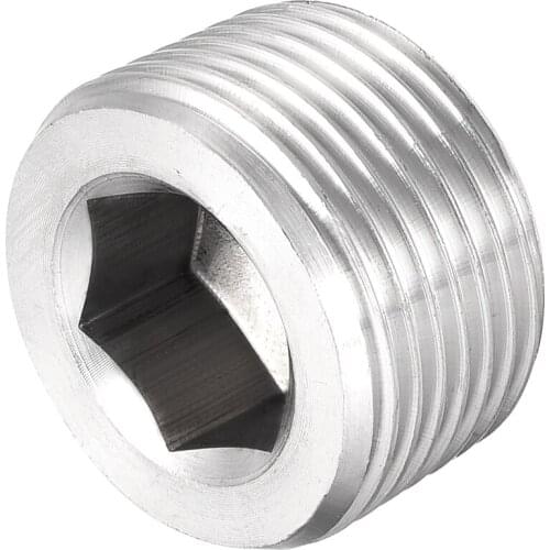 Uxcell Hex Countersunk Plug - Stainless Steel Pipe Fitting 3/4NPT Male Thread Socket Pipe Adapter Connector