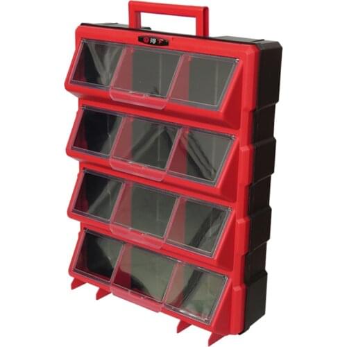 12 Bins Storage Tool Case Plastic Parts Storage Hardware Grid Craft Cabinet Tool Case Drawer