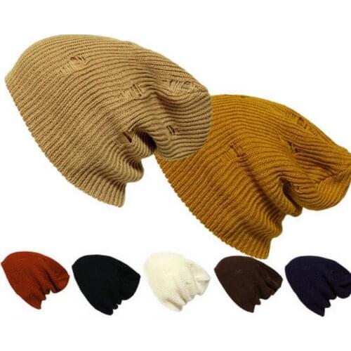 120pcs/lot 2015 new winter unisex warm Vintage knitted broken-hole beanie/hip hop hat/ski hat