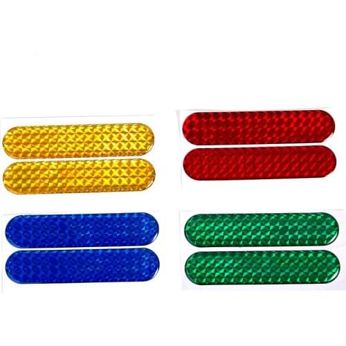 2Pcs Car Reflective Sticker Car Door Stickers Decal Warning Reflective Tape Strips 4 Colors Safety Mark Auto Reflector Stickers