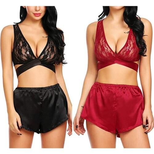 2021Womens New Design Hot Selling Sexy Lingerie Net Yarn Short Underwear Set Two-Piece lingerie set