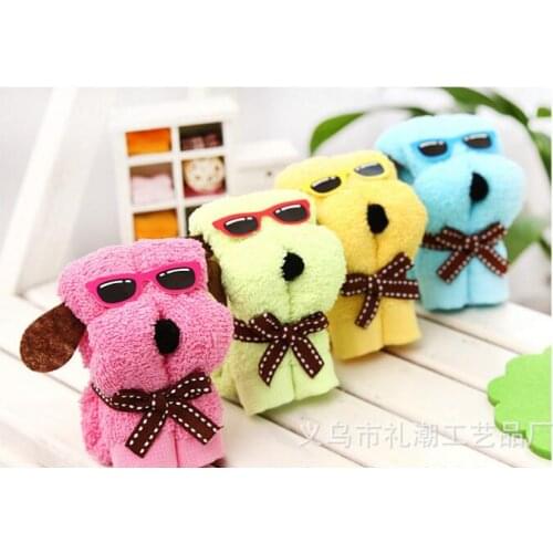 30 pcs/lot! Creative and Lovely Dog Shape Cake Towel Personality Wedding Persent Birthday Gifts 20*20cm
