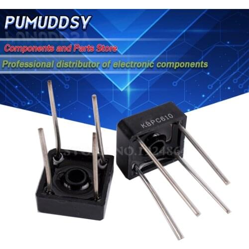 5PCS KBPC610 BR610 DIODE BRIDGE DIP 1000V 6A BR-6 bridge rectifier new and IC