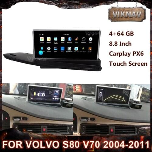 2DIN Android Carplay Touch Screen Car Radio For Volvo S80 V70 2004-2011 Stereo Multimedia Player GPS Navigation Player Head Unit