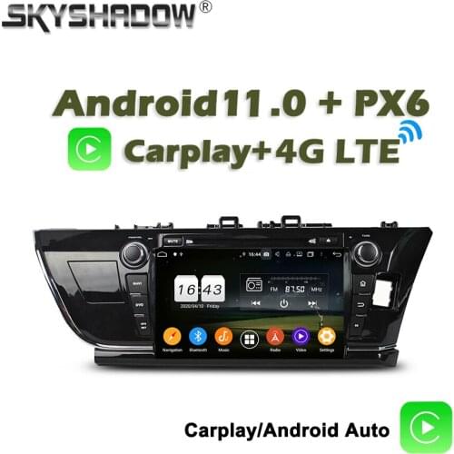 720P Wireless Carplay PX6 Car DVD Player 9" Android 10 4G +64G Wifi Bluetooth RADIO GPS For Toyota COROLLA 2014 -2016 right left