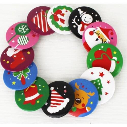 Brooches For Clothes Christmas Decoration Badge Pins Round Hat Backpack Accessory 4*4cm Cartoo Brooch Free Shipping