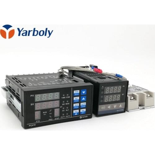 Digital Adjustable PID Temperature Controller Panel Thermostat PC410 + REX-C100 + Max.40A SSR Relay + K Thermocouple Probe