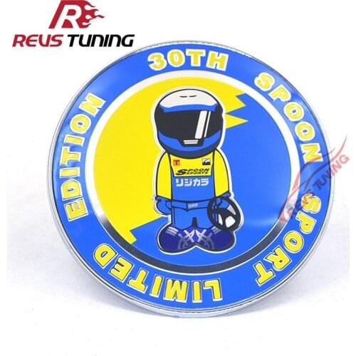 Diameter: 9cm JDM JAF Car Styling Decoration 30th Limited Edition Anniversary Spoon Sport Car Front Grille Badge Grill Emblem