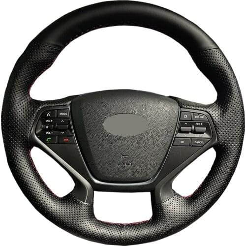 DIY Custom Original Car Steering Wheel Cover For Hyundai Sonata 9 2015 2016 2017 (4-Spoke) Leather Braid For Steering Wheel