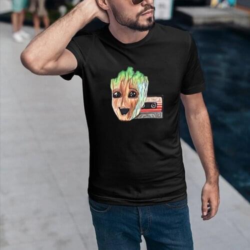 Funny Super Hero Groot Graphic Male T Shirt Movie Milky Way Guardian Printed Summer Tops Cartoon Manga Streetwea Vugoe Tops Tees