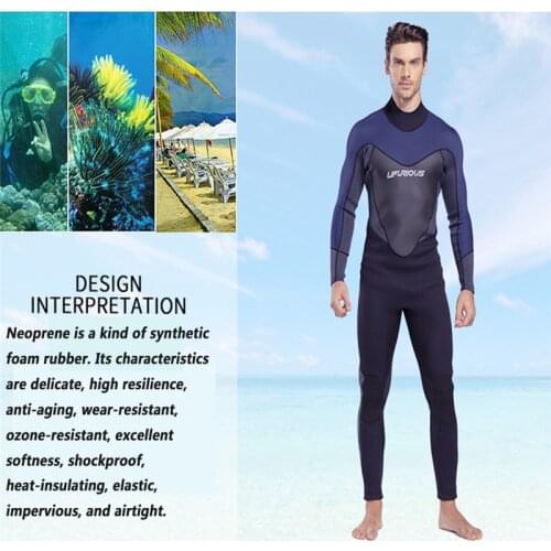LIFURIOUS 3MM Wetsuits Diving Suit Neoprene Thick Warm Wetsuit Deep Snorkeling Conjoined Spot Surf Clothing