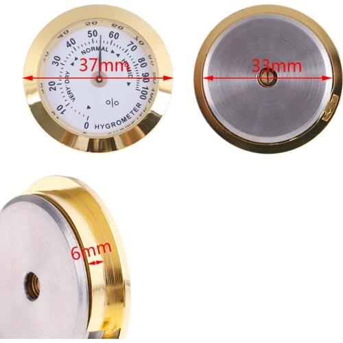 1PC Cigar Smoking Measure Hygrometer Humidity Moisturizing 37mm