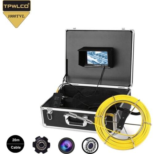 High Definition Inspection Camera 12pcs LED Light 20m Cable Used For Pipe Pipeline Sewer Drain Cleaner Inspection Endoscope