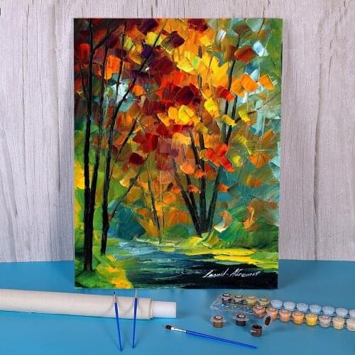 Melody Autumn DIY Paint By Numbers Set Oil Paints 40*50 Canvas Painting Loft Picture For Children Art