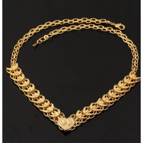 Kpop romance moon the stars Shape Necklace Gold Color Chain factory wholesale Jewelry Gift For Women N017