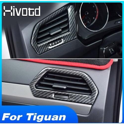 For VW Tiguan 2020 2019 Center Dashboard Cover Air Conditioning Outlet Vent Frame Covers Interior Decoration Trim Accessories