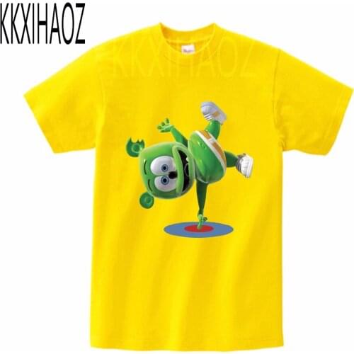 Summer New Fashion Kids T-shirt Gummy Bears Print Casual Cool T Shirt Summer Boys And Girls Tshirt Mj