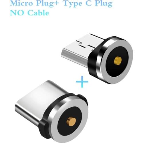 Magnetic Charge Cable Plug Micro USB Type C 8 Pin lighting Adapter USB Plug (Only Magnetic Plug) For Round head Magnetic Plug