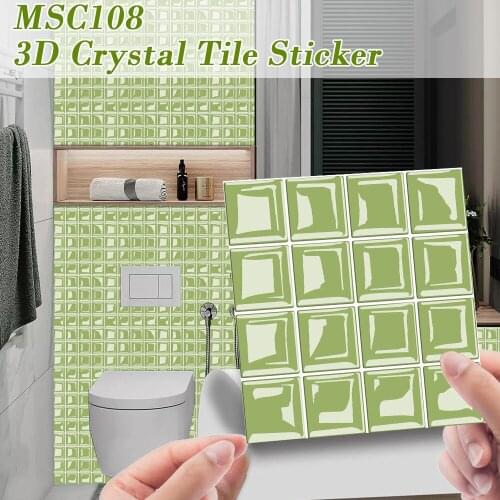Mosaic Tile Sticker 3D Self-Adhesive Removable Wall Paper Tile DIY Craft Decoration for Kitchen Bathroom наклейки на стену