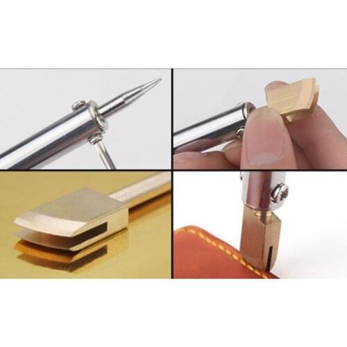 Pressure Line Copper Head Leather Craft Tools Electric Edger Leather Edge Banding Device Copper Head Plug Iron Handmade Tools