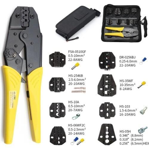 Crimping Pliers Clamp Tools Cap/coaxial Cable Terminals Kit 230mm HS-03BC Mini Tools Carbon Steel Multifunctional Electrical