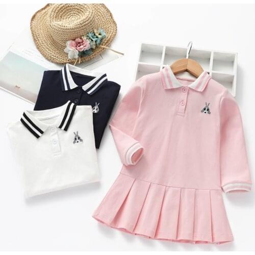 New Spring Autumn Baby Girls Dress Children Clothes Infant Toddler Long Sleeve Lapel Tennis Dresses Kids Birthday Party Costume