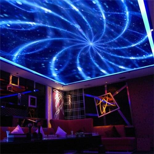 Custom 3D Star Ceiling Wallpaper Galaxy Space Hotel Ceiling Wallpaper Hotel Theme ktv box mural