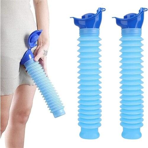 1/2pcs Shrinkable Urinal Portable Reusable Mobile Toilet Potty Pee Urine Bottle Camping Travel Queuing Unisex Men Women 750ML