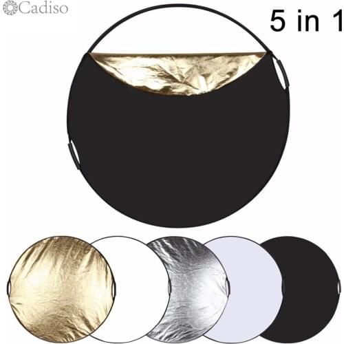 Cadiso 5 in 1 Portable Foldable Round Reflector handhold Collapsible Light Reflector Photography Accessories / Flash Reflector