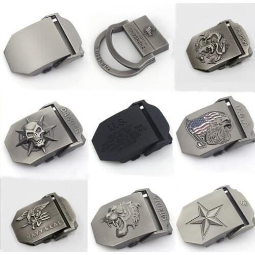 BOKADIAO Canvas Belt Only buckle Alloy metal buckle 4.5 X 6.8cm luxury military Army tactical belt buckle with Width 3.8cm belts