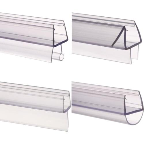 1PC 4-12mm Rubber Sealing Strips Water Baffle Glass Door Weatherstrip 2021 Useful Household Bathroom Portable Screen Window Seal